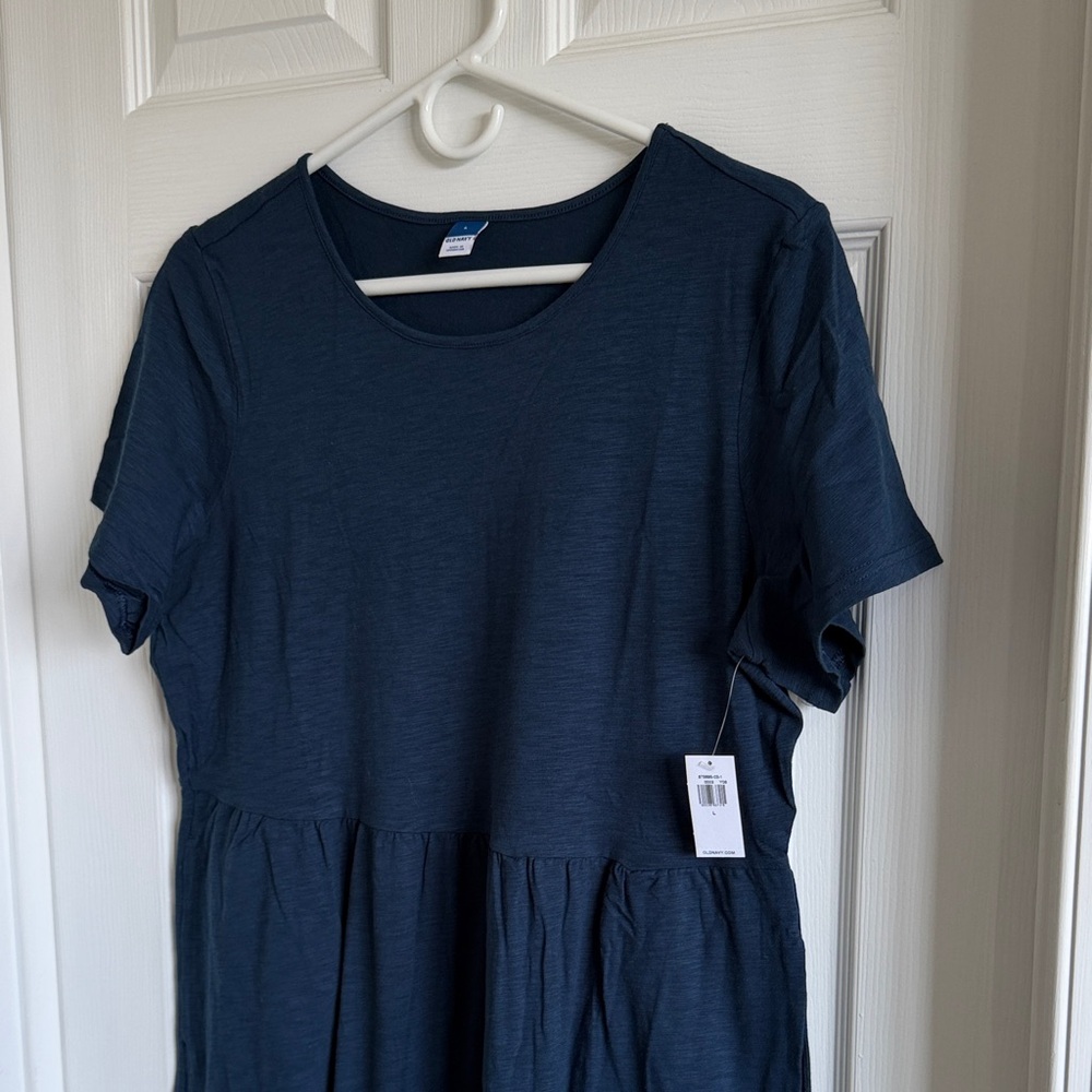 NWT Old Navy Dark Navy Short Sleeve Maxi Dress - Picture 6 of 12